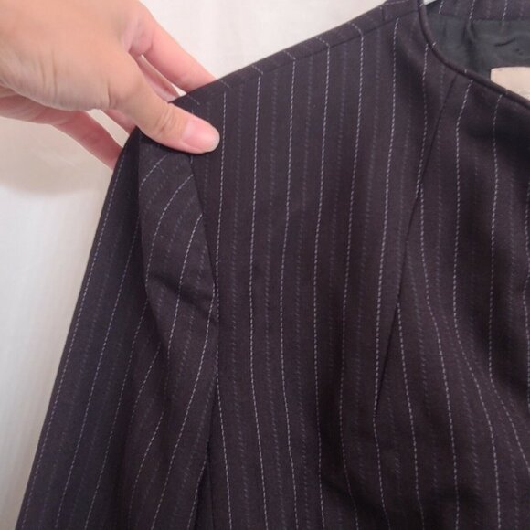 G2000 Blazer Size 7 Juniors Black Pinstripe Wool Blend Long Sleeve Hook Closure - Picture 4 of 12